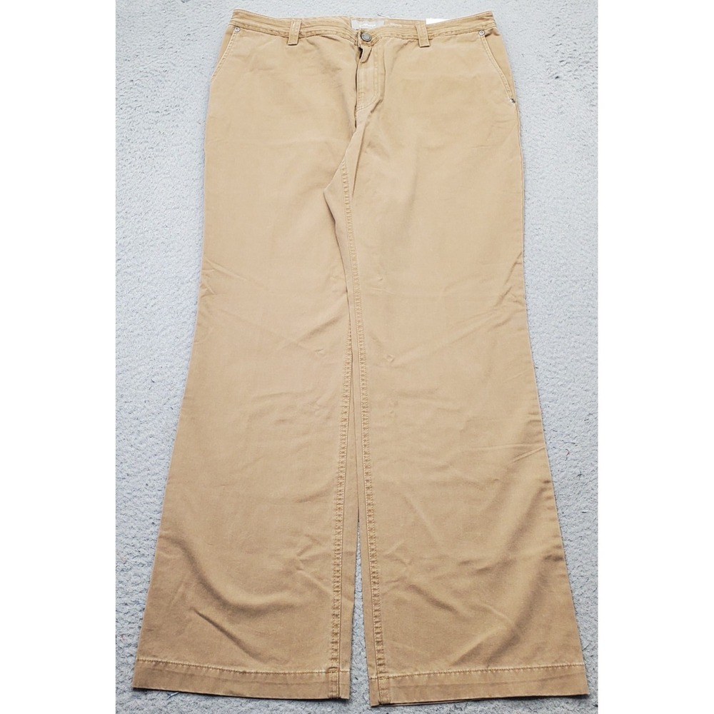 Liz Claiborne Audra Slim Bootcut Pants Womens 14 Tan Pockets Sits‎ at The Waist